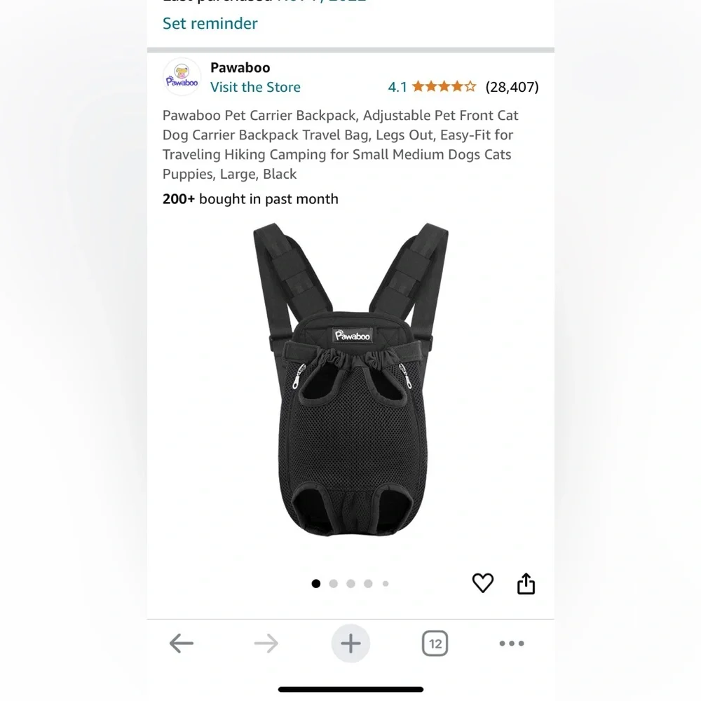Never used pet carrier
